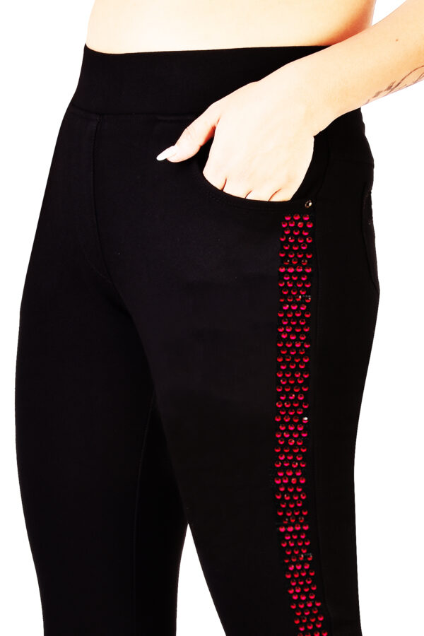 Jeggings Stretchable Slim fit Crystal Work Color Black - Image 2