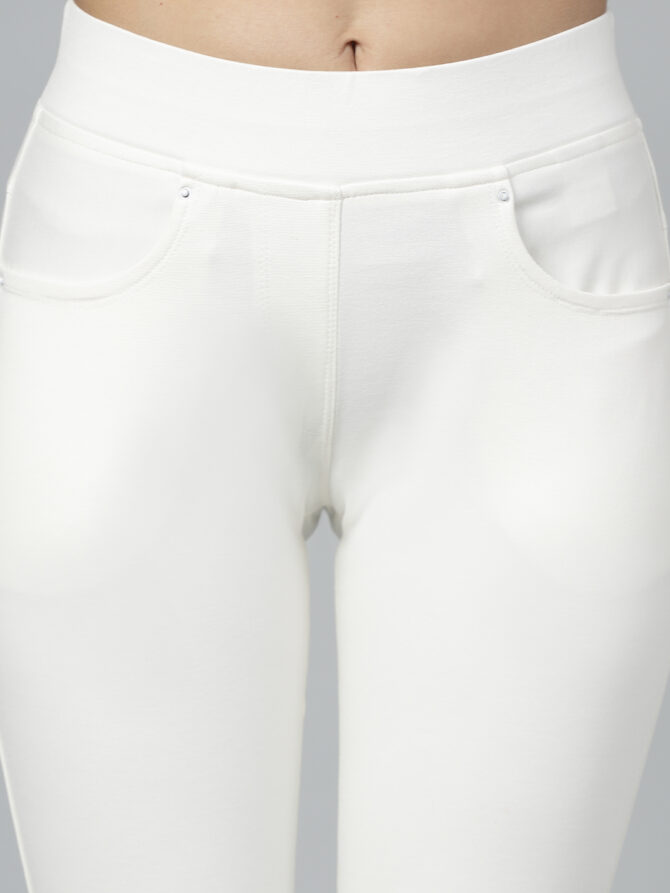 Jeggings Plain Stretchable Slim Fit Color White - Image 2
