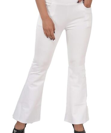 Bell Bottom Stretchable Plain Color Black, Navy Blue,Plum Wine, White