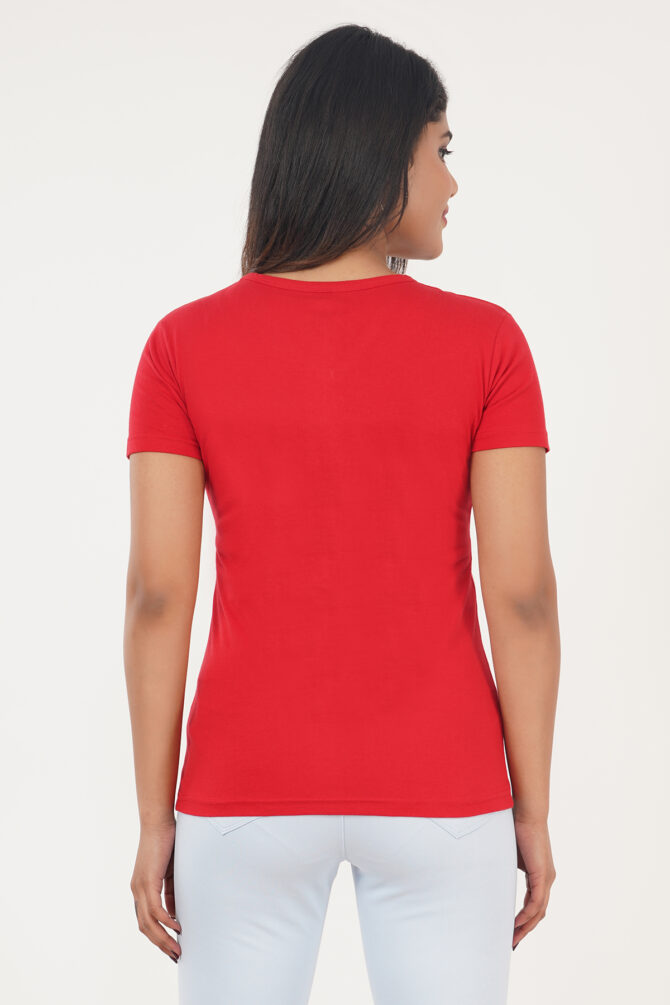 T-Shirt Half Sleeves V-Neck Design Cupcake Color Red Size (S-4XL) - Image 6