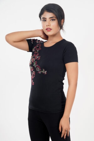 half sleeve black t shirt