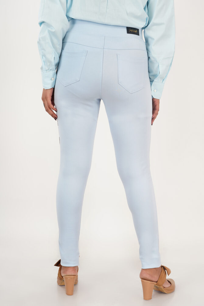 Jeggings Stretchable Slim fit Crystal Work White - Image 6