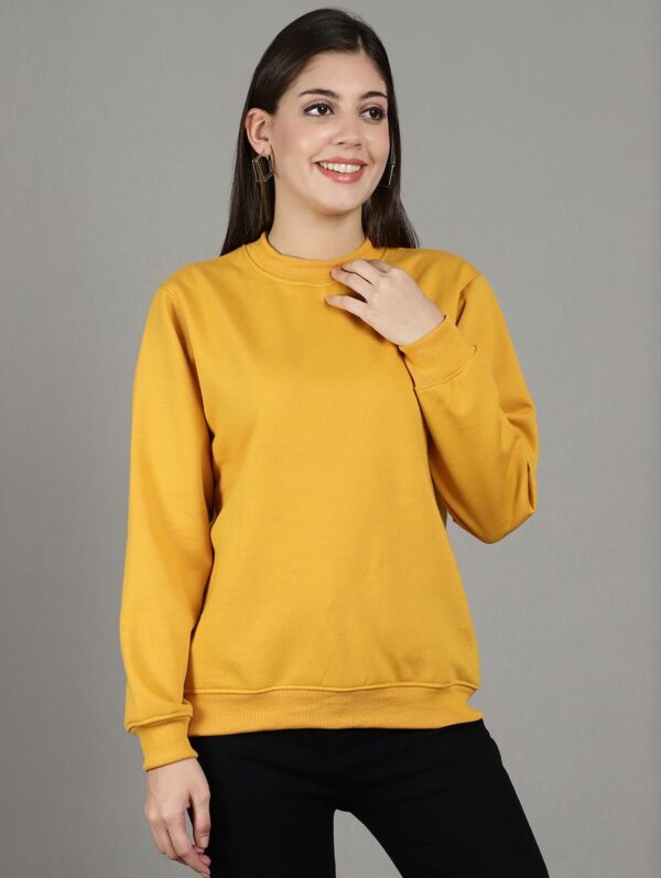 Plain Mustard Sweatshirt Women's