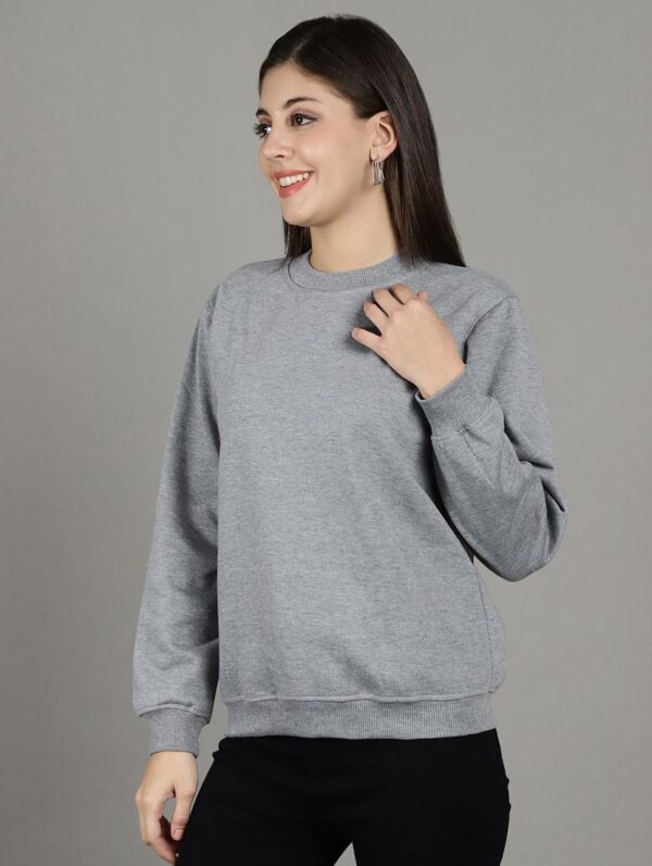 Plain Grey Sweatshirt Women's - Image 2
