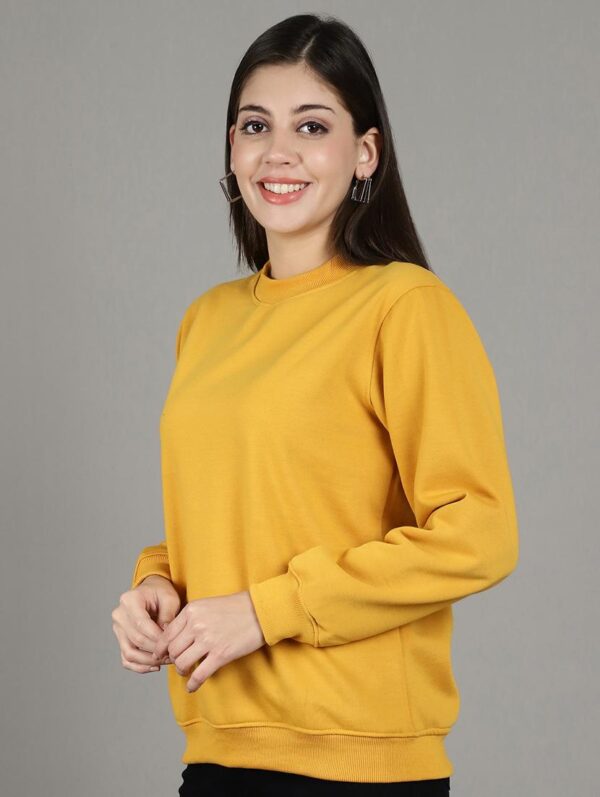Plain Mustard Sweatshirt Women's - Image 2