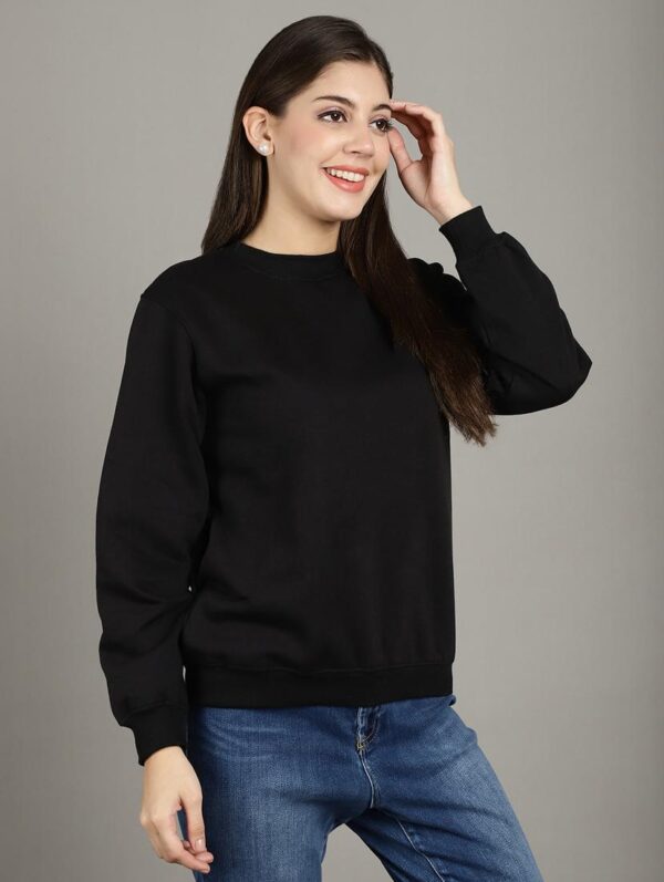 Plain Black Sweatshirt Women's - Image 2