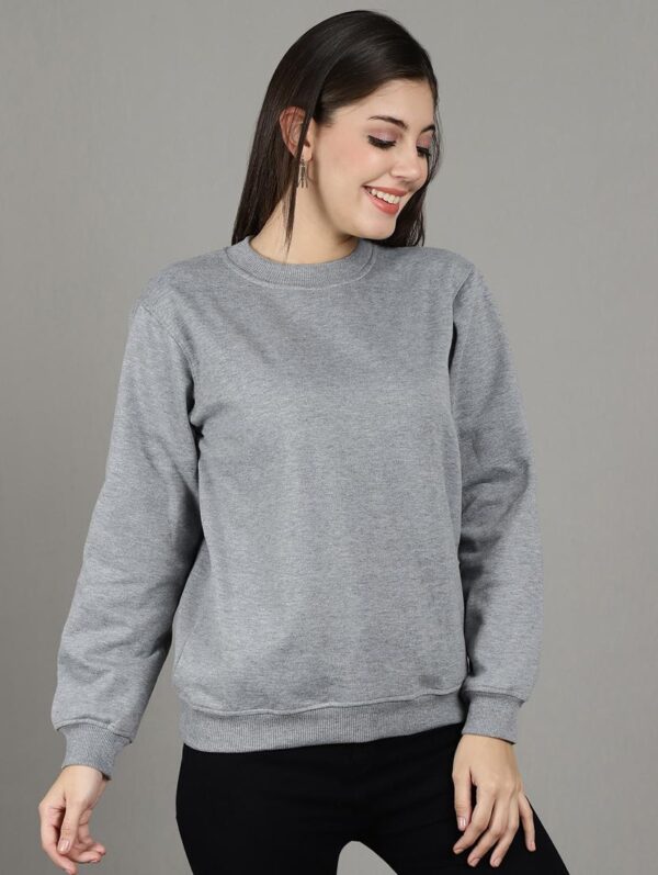 Plain Grey Sweatshirt Women's - Image 3