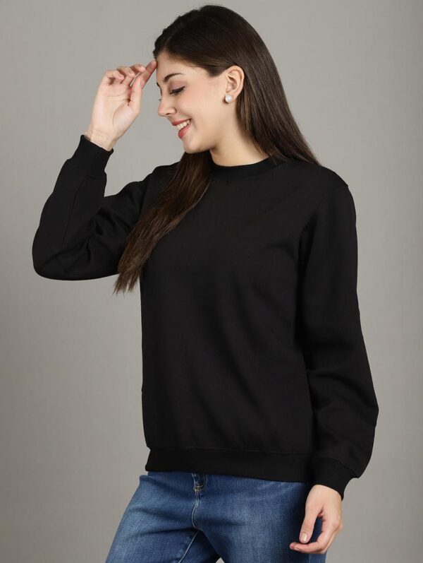 Plain Black Sweatshirt Women's - Image 3