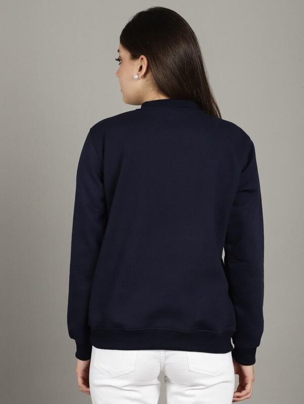 Plain Navy Blue Sweatshirt Women's - Image 4