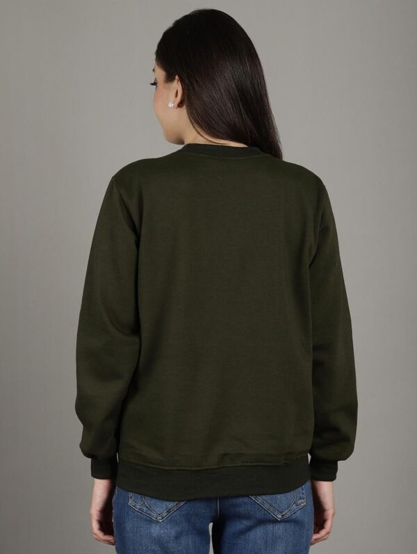 Plain Olive Sweatshirt Women's - Image 4
