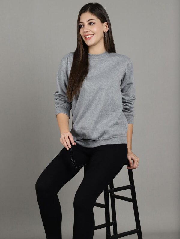 Plain Grey Sweatshirt Women's - Image 5