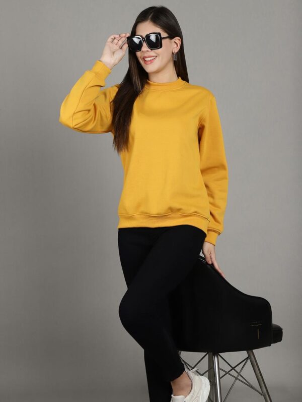 Plain Mustard Sweatshirt Women's - Image 3