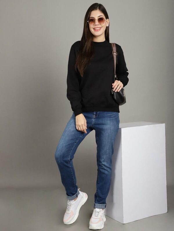 Plain Black Sweatshirt Women's - Image 5