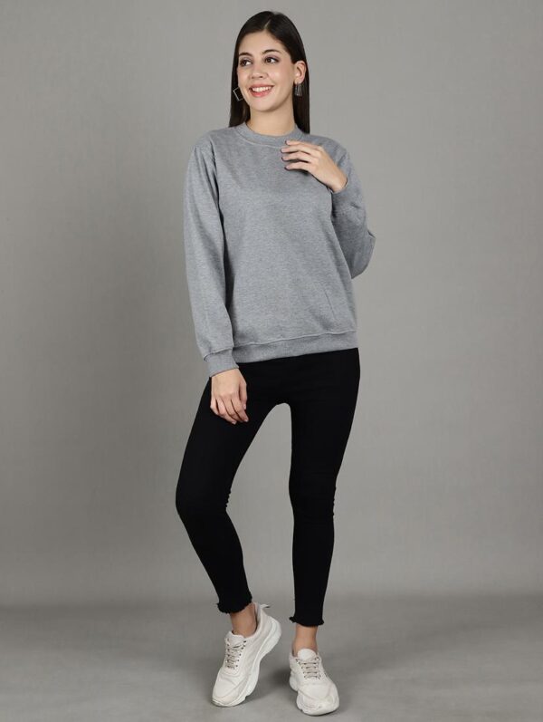 Plain Grey Sweatshirt Women's - Image 6