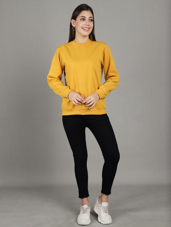 Plain Mustard Sweatshirt Women's - Image 4