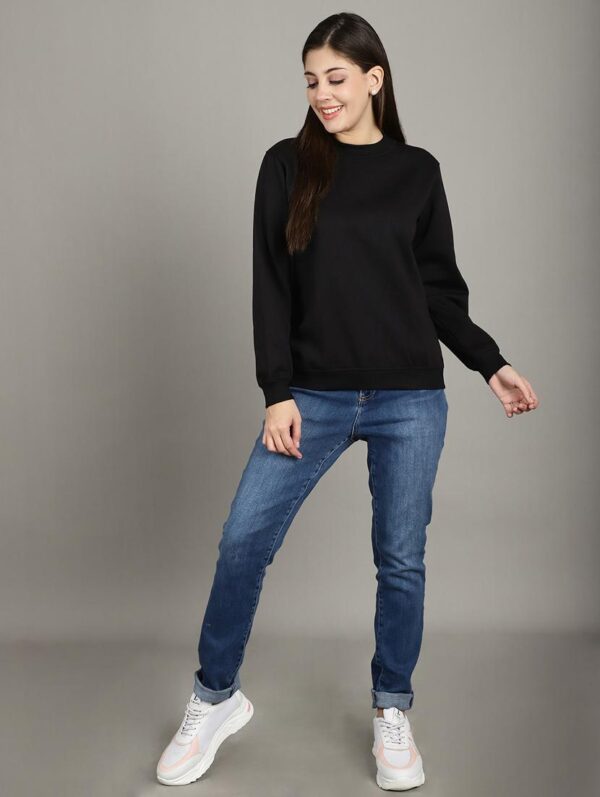 Plain Black Sweatshirt Women's - Image 6