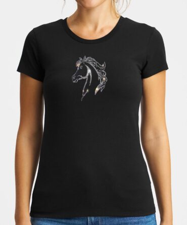 Horse Rhinestone T-shirt Horse Lovers Gift T-shirt