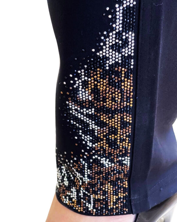 Jeggings Slim fit Design Wild Cat Crystal Work Black - Image 5