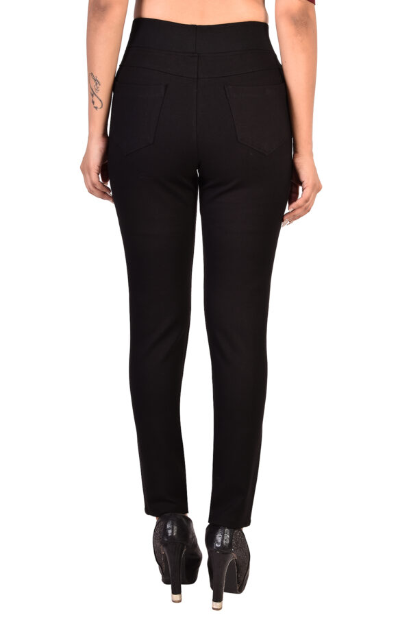 Jeggings Slim fit Design Wild Cat Crystal Work Black - Image 9