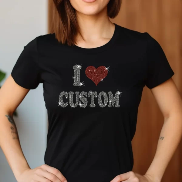 Rhinestone Work T-Shirt Custom crystal work design